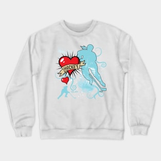 Women's Hockey Player Tattoo Style Crewneck Sweatshirt